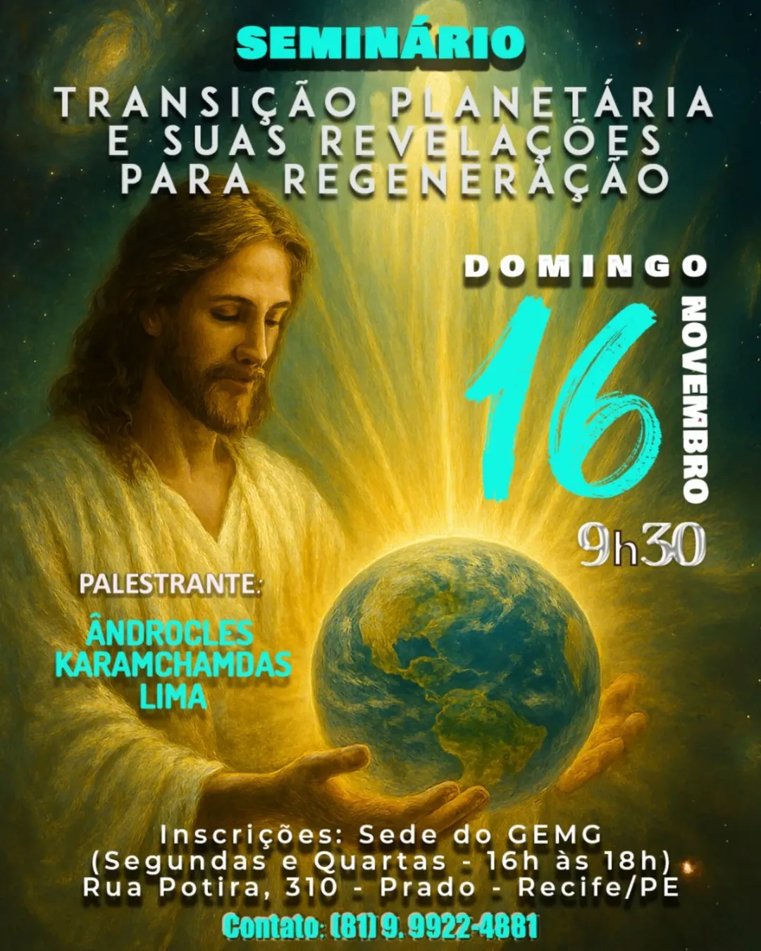 Divulgação do seminário Transição Planetária e Suas Revelações Para a Regeneração